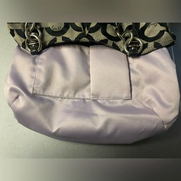 Coach Signature Canvas Tote Black Khaki with Leather Trim Style 16233 - Picture 9 of 9